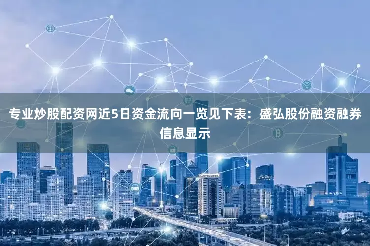 专业炒股配资网近5日资金流向一览见下表：盛弘股份融资融券信息显示